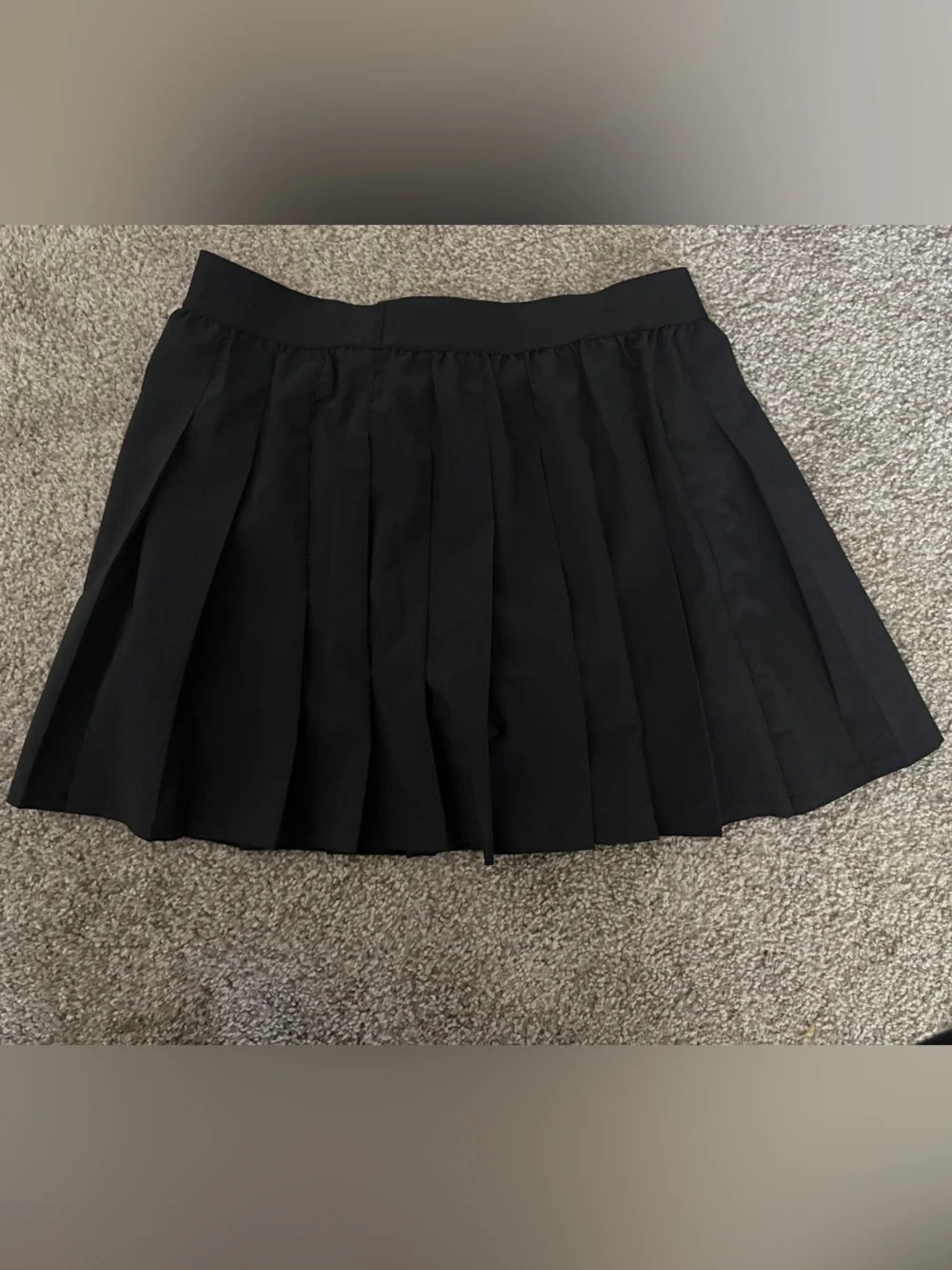 ALO Yoga Black Pleated Skater Skirt